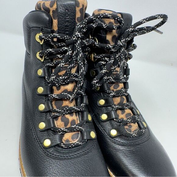 Cole Haan ZEROGRAND Explore Getaway Hiker Boot Black Leopard Print Size 8.5 - Picture 8 of 15